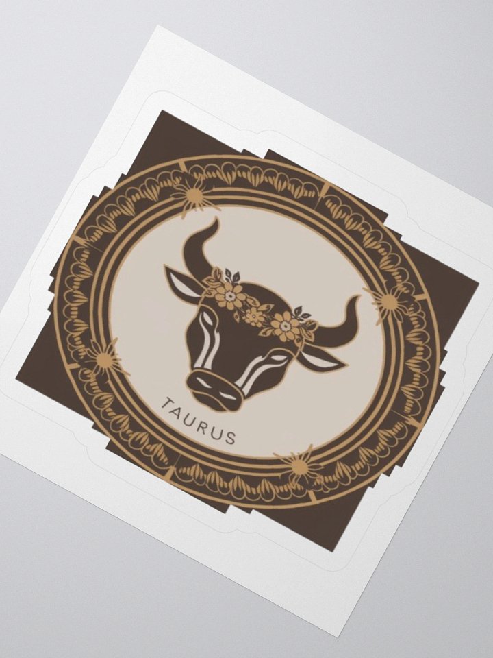 Taurus Zodiac Sticker - Bull with Floral Crown - Durable Vinyl product image (5)