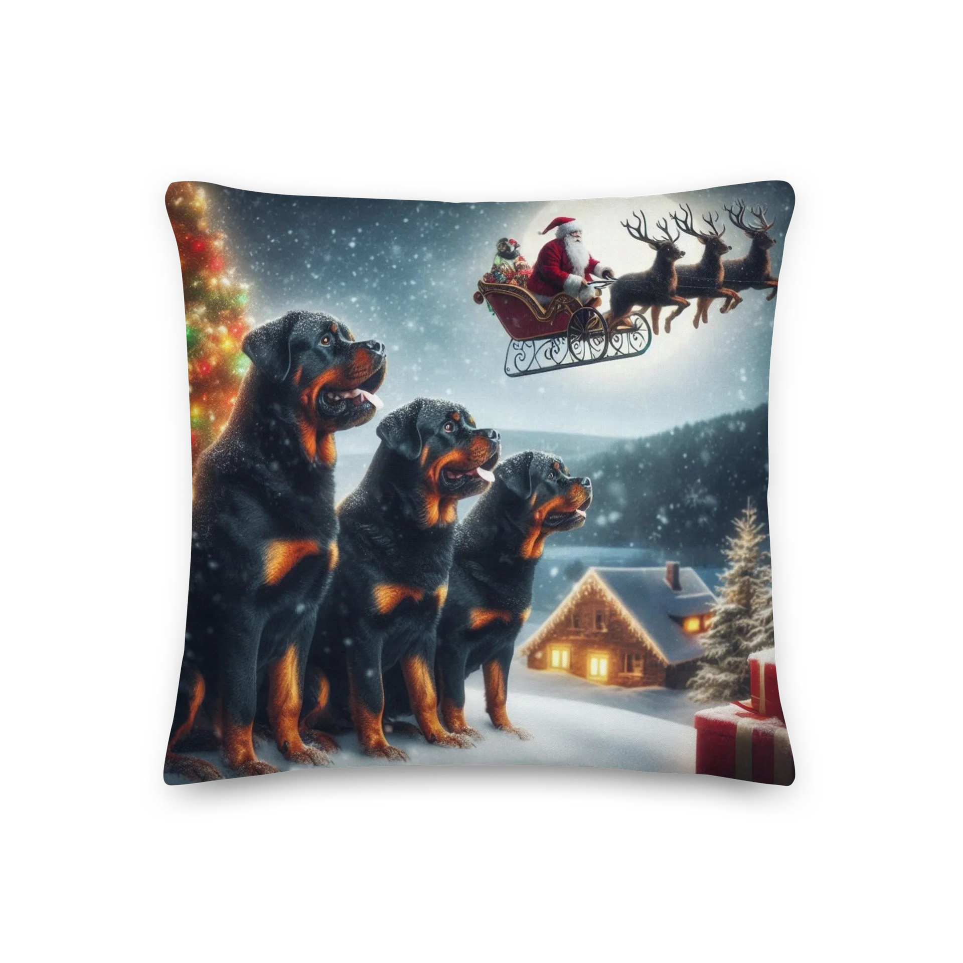 Winter Wonderland Rottweiler All-Over Print Pillow product image (3)