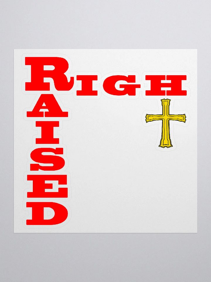 Raised Right Cross Sticker product image (2)