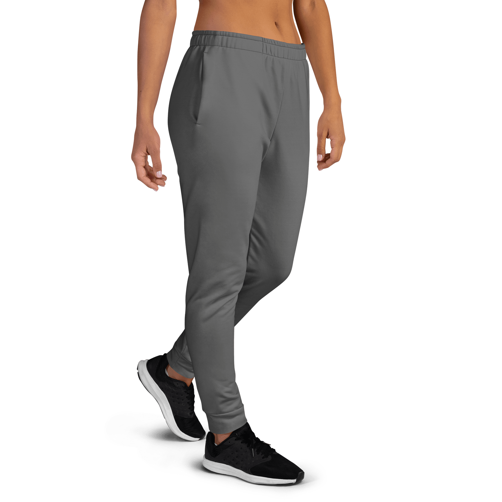 Dark Gray Solid Color Women's Fleece Sweatpants product image (4)