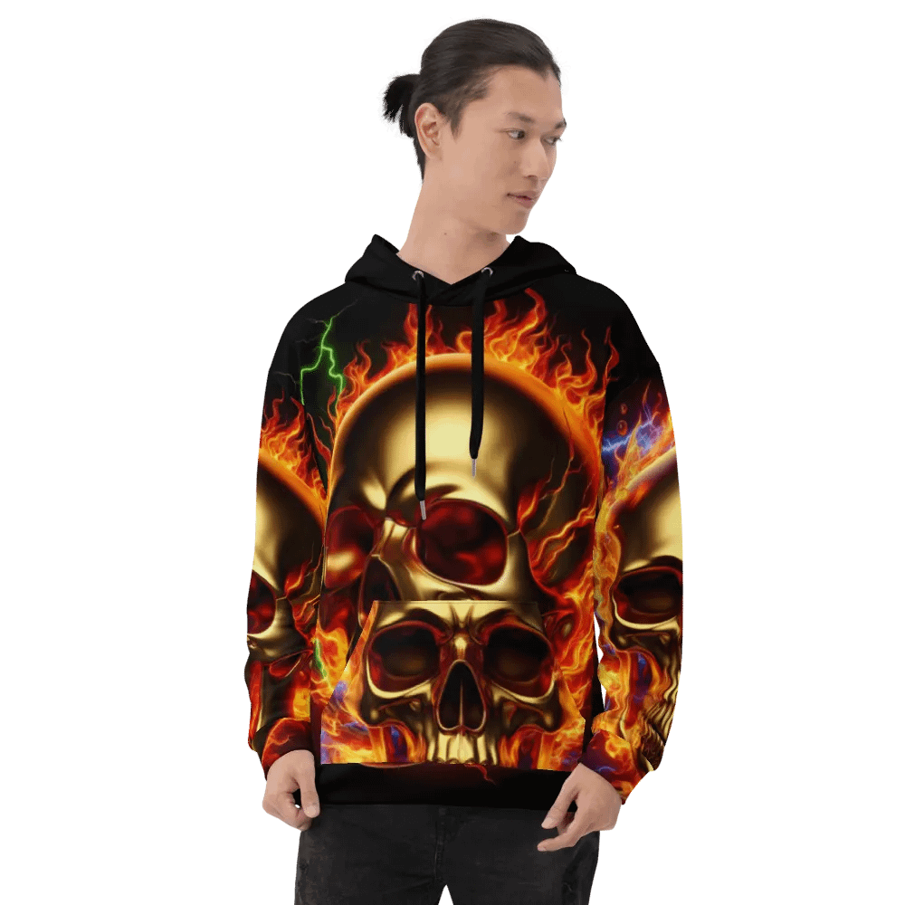 All-Over Blaze - Unisex Skull Hoodie #3 product image (8)