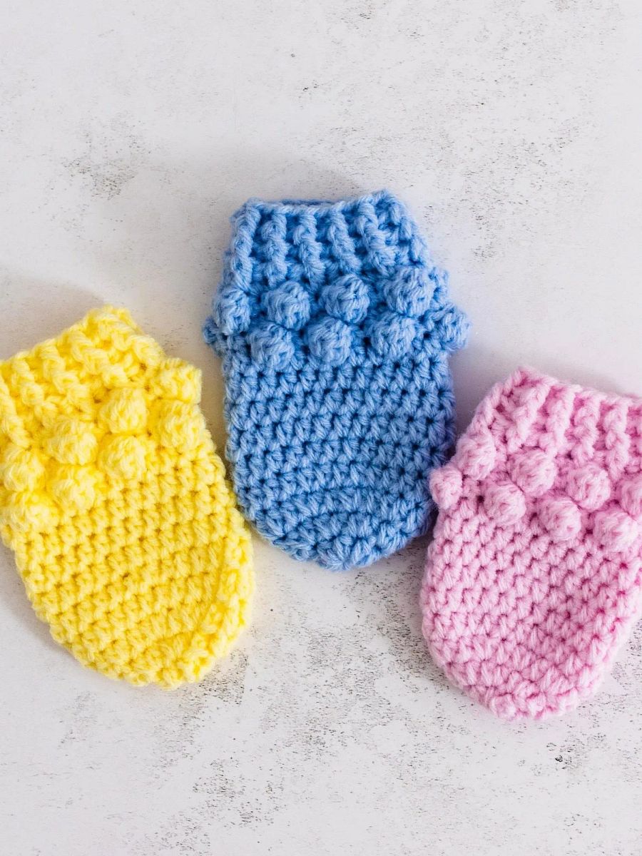 Crochet Pattern: Bobble Baby Mittens product image (4)