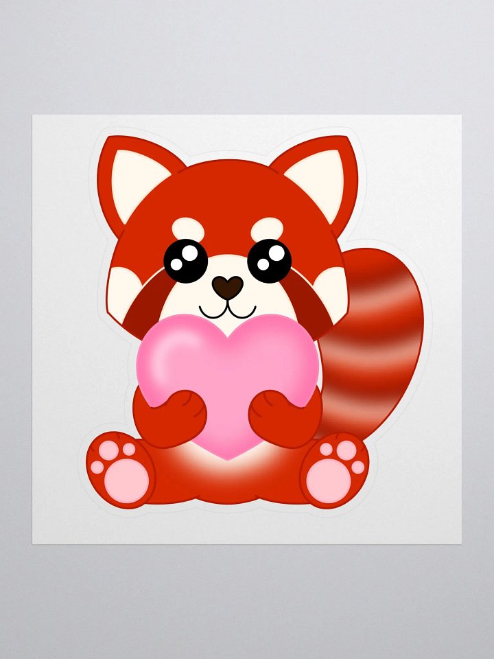 Red Panda Love Sticker product image (1)