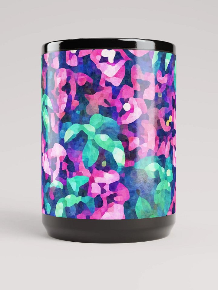 Abstract Graphic | Black Coffee Mug | Bougainvillea Floral product image (2)