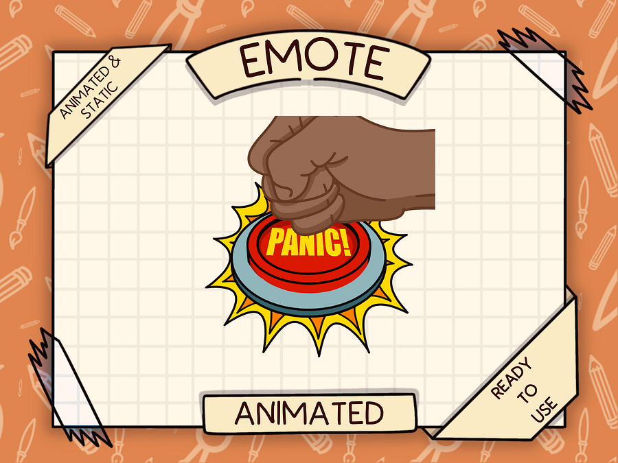 👋🏽🚨 PANIC BUTTON – Animated Emote product image (1)