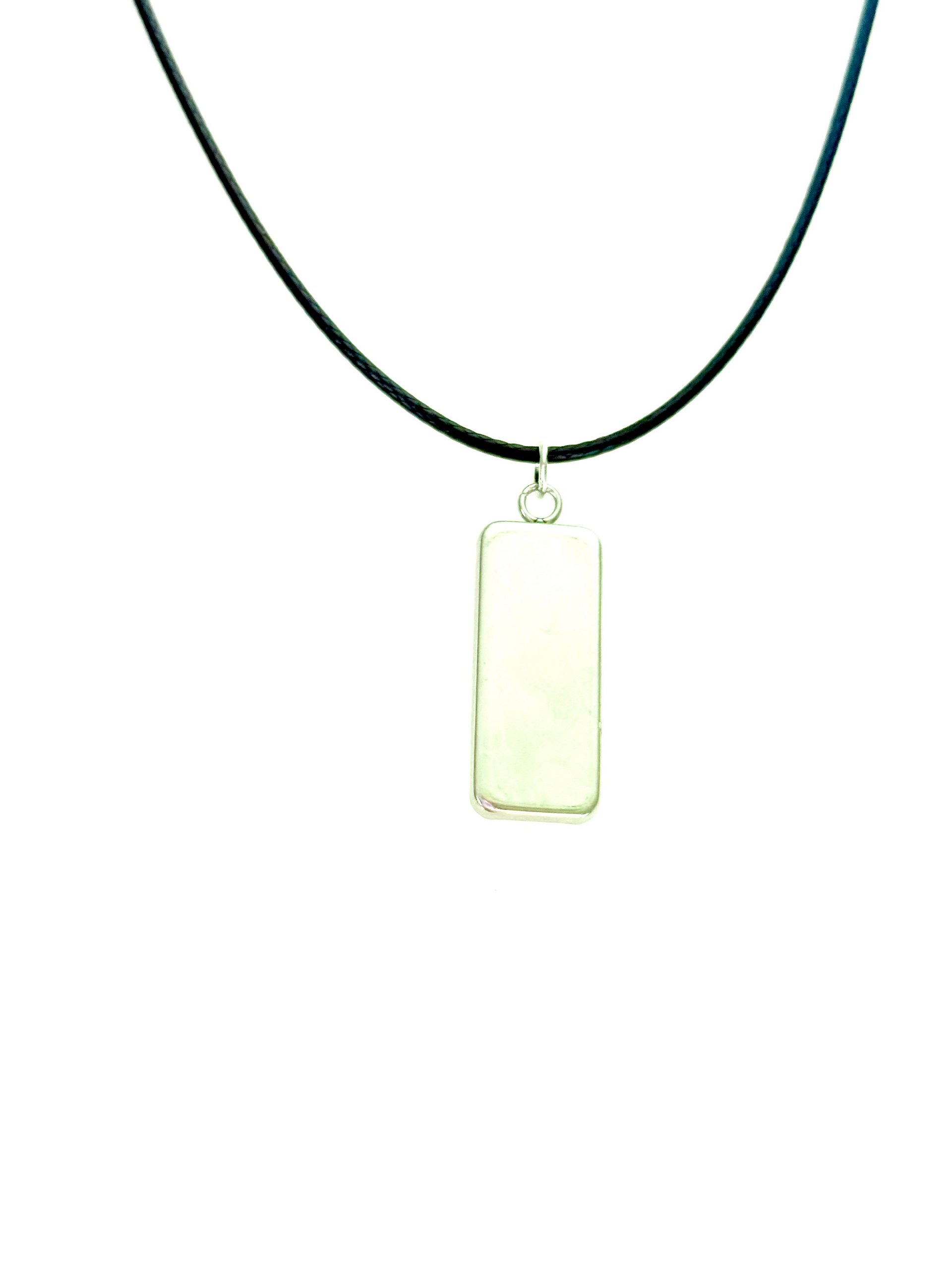 MFD-00145 | Electric Tide Pendant Necklace | Teal Blue | Rectangle Cabochon | Monique Faella Designs™ product image (4)