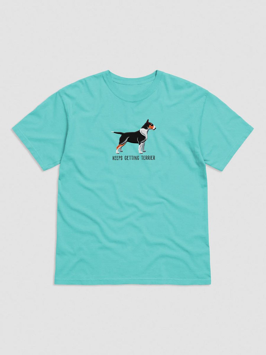 Keeps Getting Terrier T-Shirt(Embroidered) of an English Bull Terrier(Tricolor) product image (17)