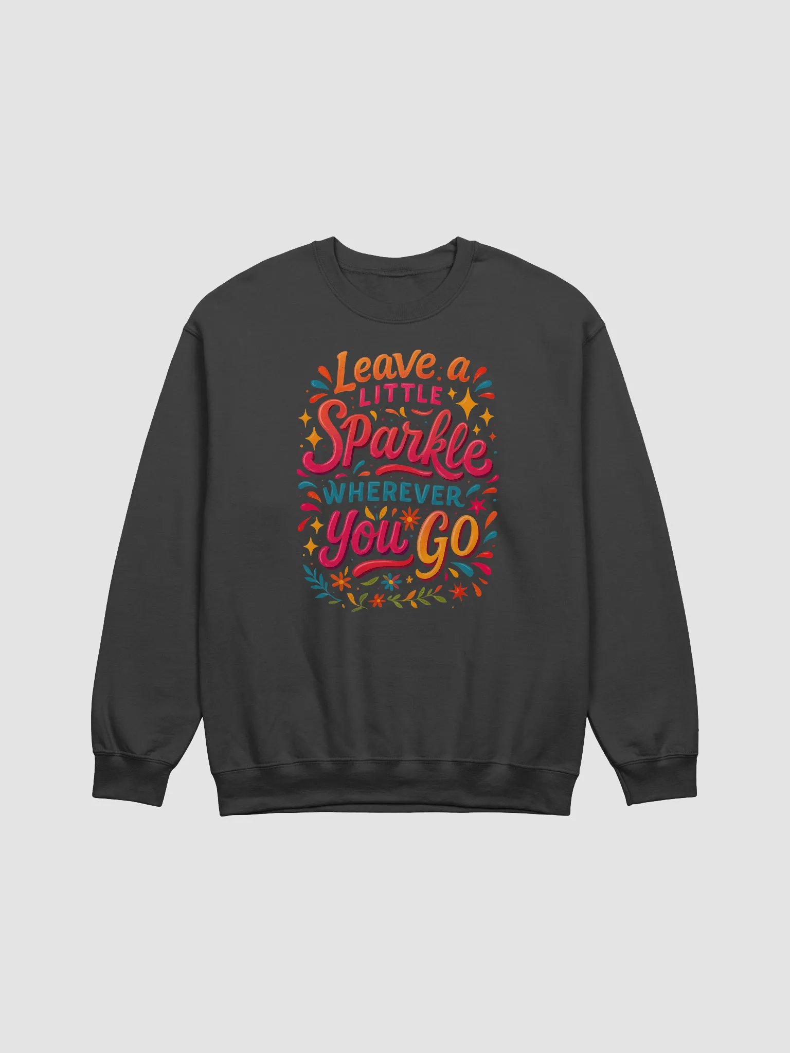 Shine Loud Glow Brighter – Retro Neon Lettered Crewneck product image (1)