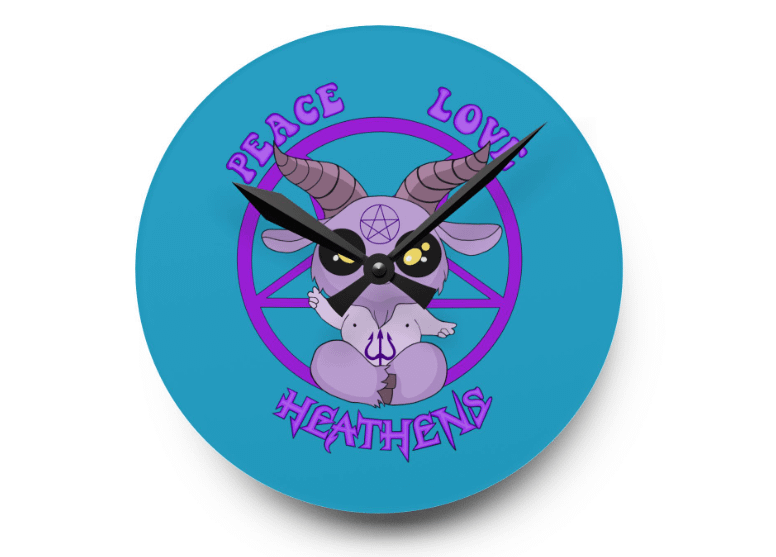 Peace, Love Heathens Wall Clock product image (12)