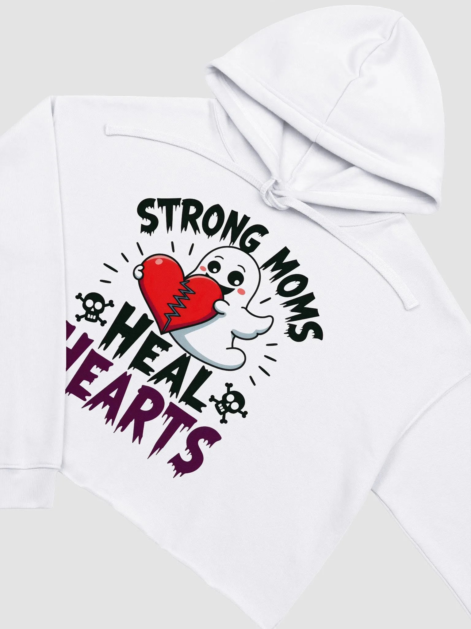 Ghostly Healing, Halloween, Healing Hearts, Strong Moms Crop Hoodie product image (13)