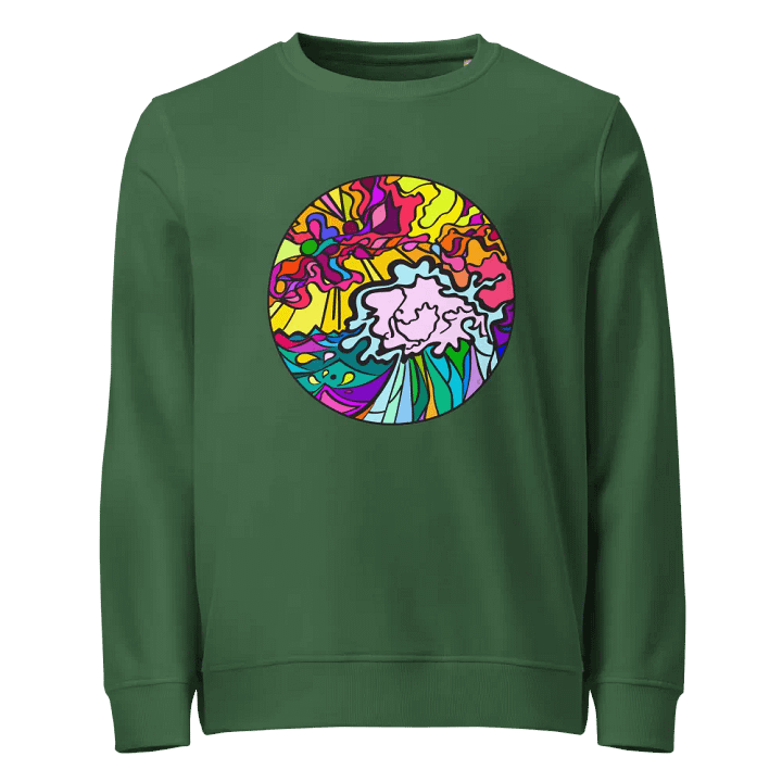 Vibrant Swirls Organic Sweatshirt - Wave at Sunset product image (4)