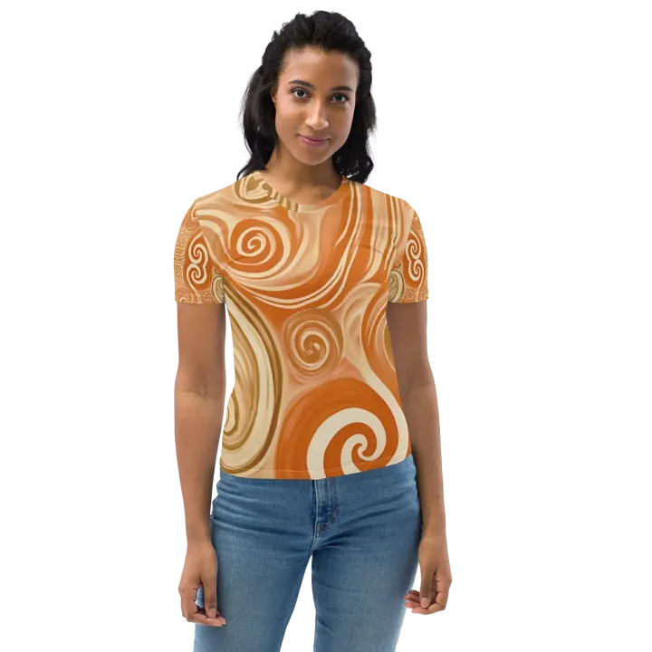 Funky Latte Liquid Tie-Dye Women's Crewneck T-shirt product image (2)