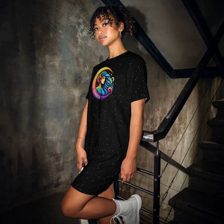 Celestial Crescent Moon T-Shirt Dress product image (1)