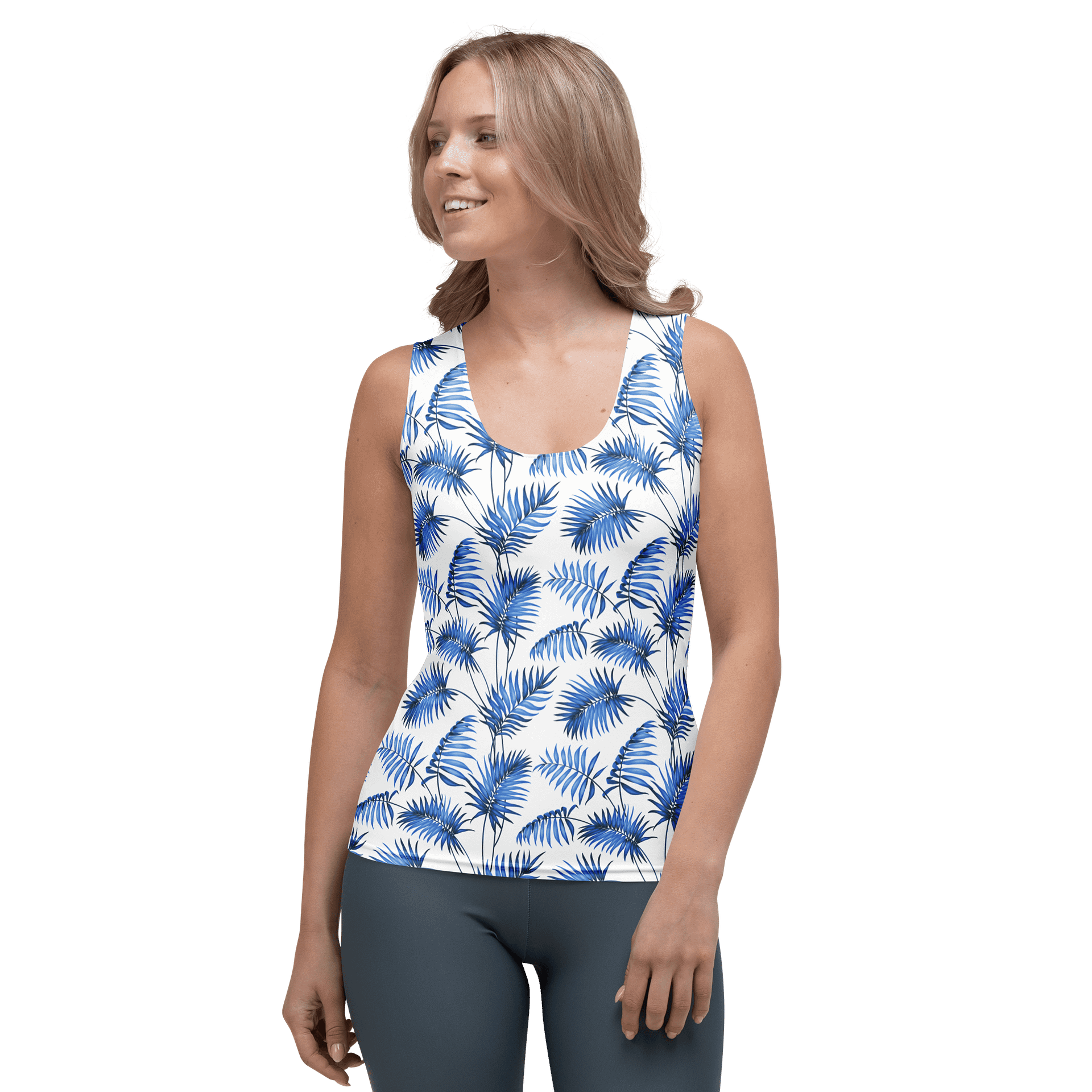 Stylish Fern Pattern Women's Tank Top for Summer Wear product image (1)