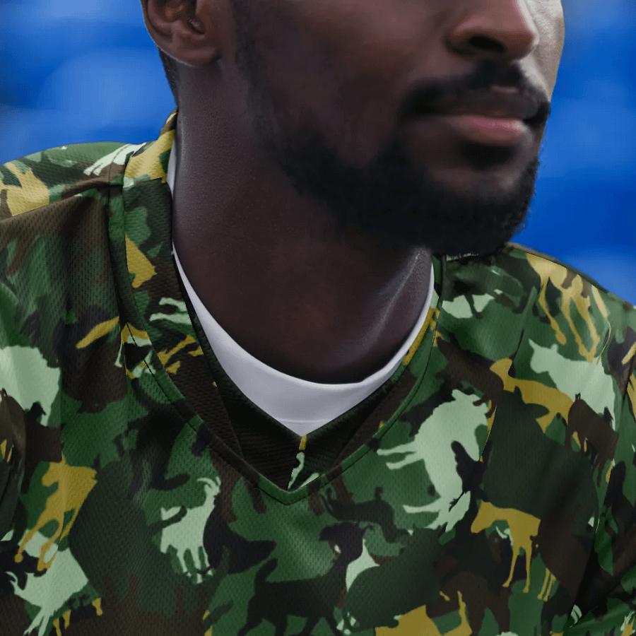 FARMOUFLAGE WOODLANDS CAMO RECYCLED UNISEX SPORTS JERSEY product image (2)