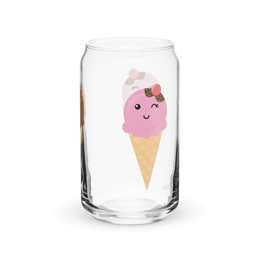 3 Ice Cream Cone Characters on Can Shaped Glass product image (6)