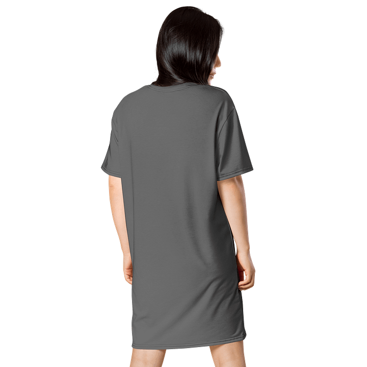 Thunderstorm Gray Solid Color T-Shirt Dress product image (2)