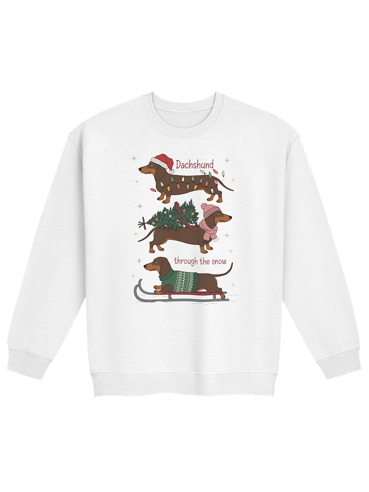 Dachshund Through The Snow Christmas Sweatshirt – Funny Xmas Dog Lover Crewneck product image (33)