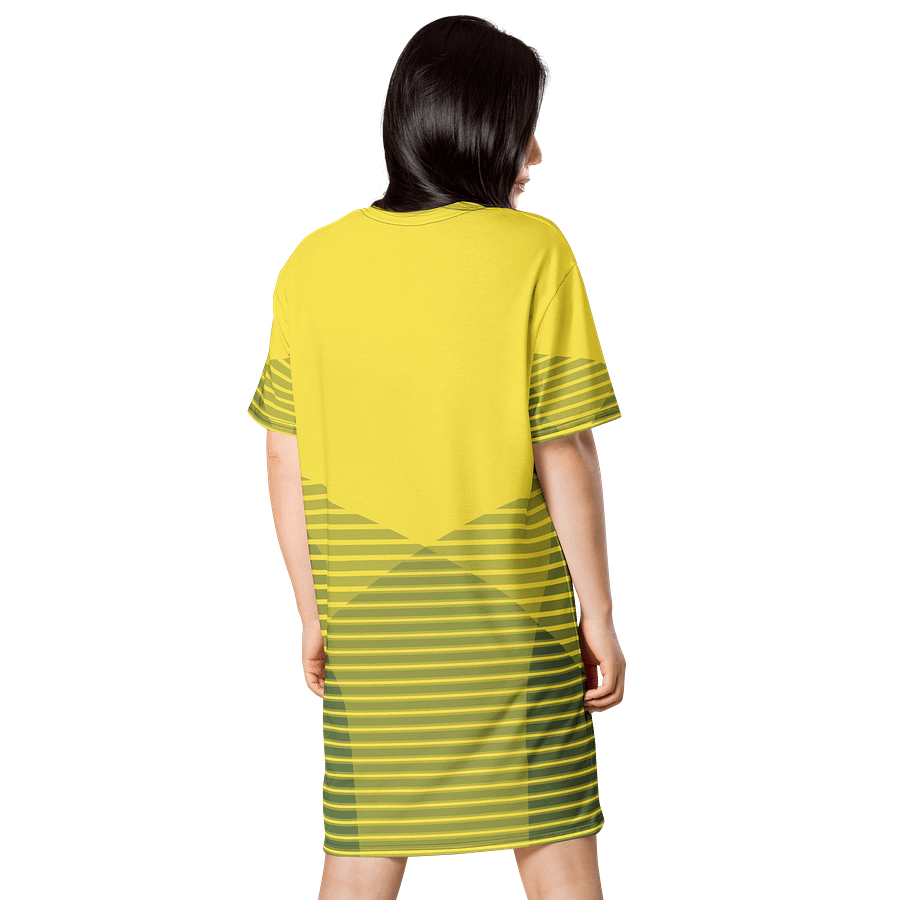 Exclusive Trendy Yellow T-Shirt Dress with Unique Striped Design product image (2)