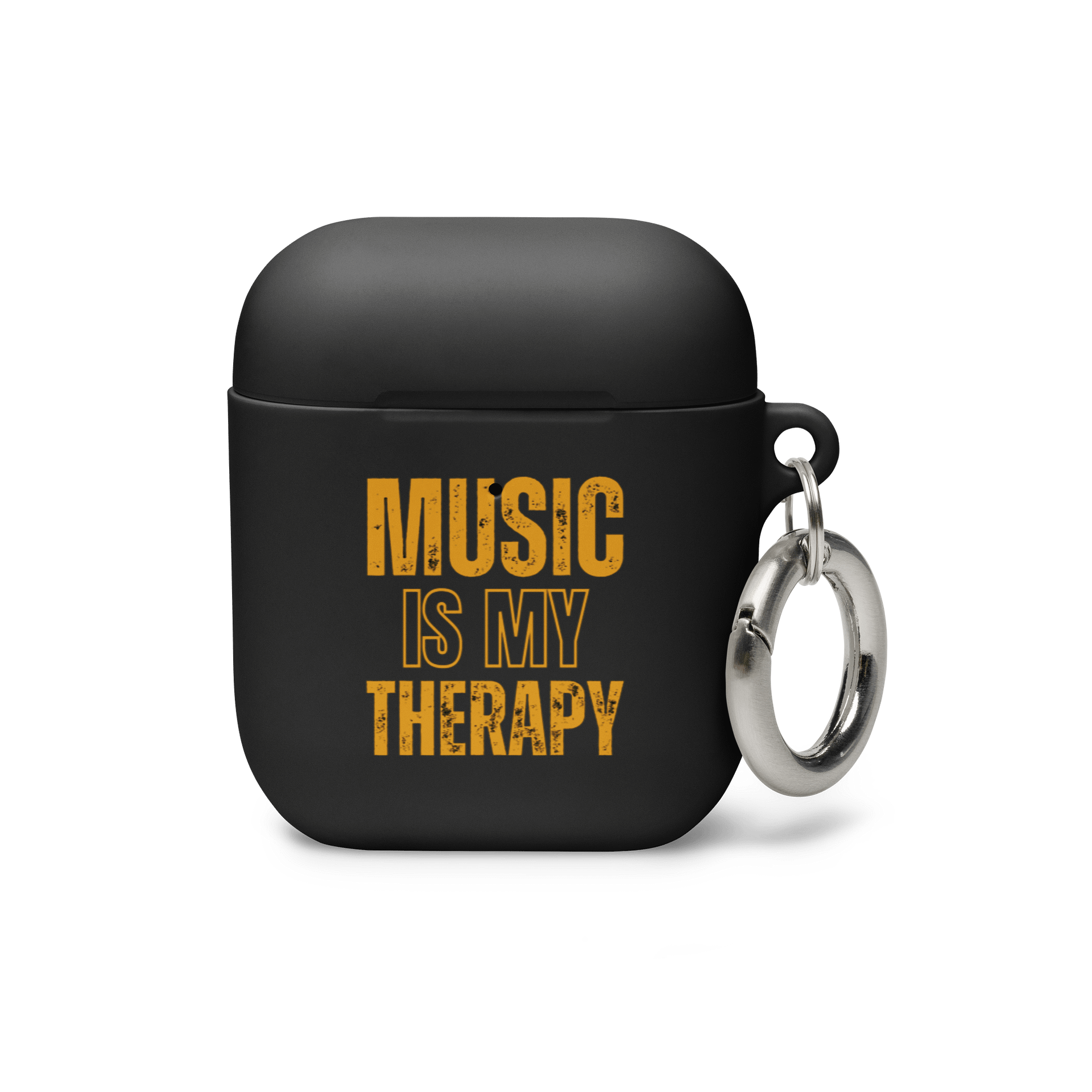 Music Is My Therapy Airpod Tough Case in Black and Gold product image (1)