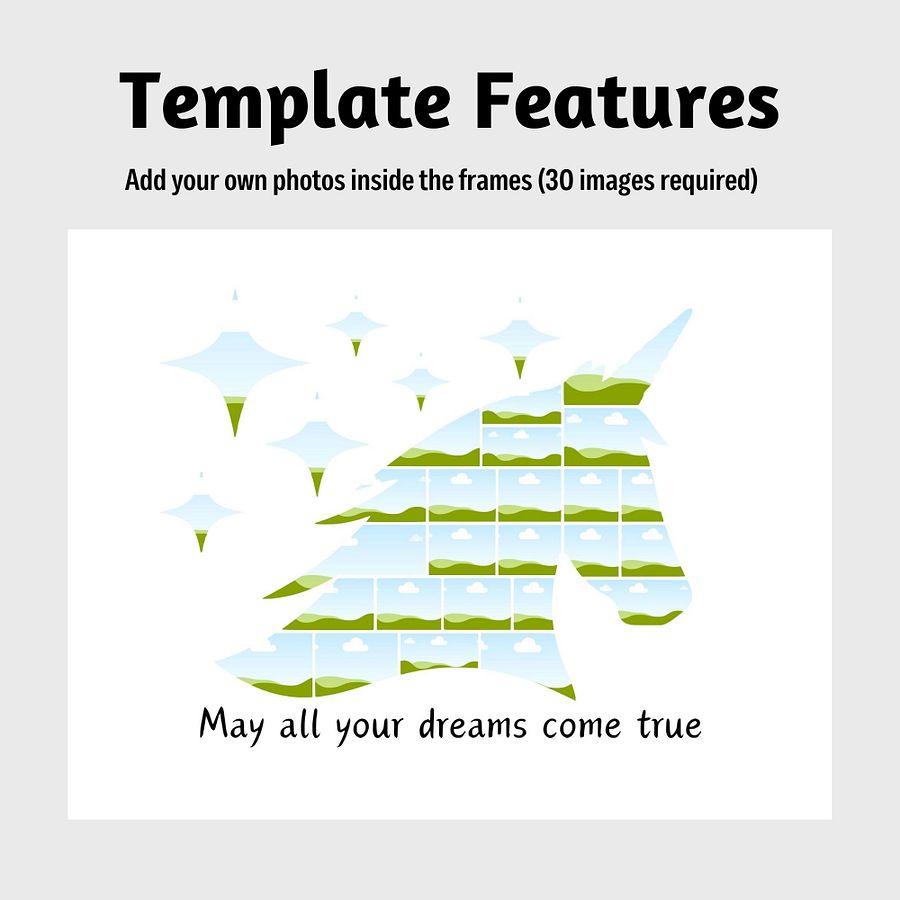 Unicorn Photo Collage Frames Canva Template product image (4)