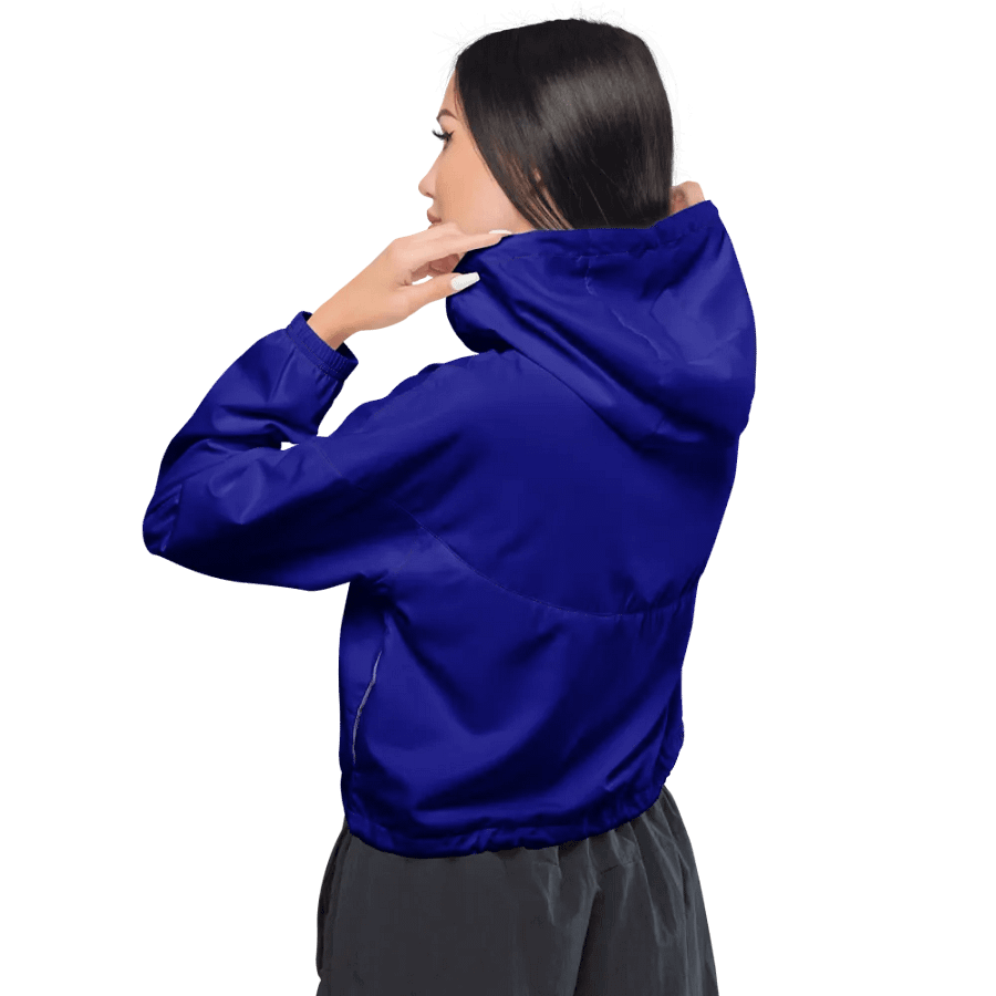 Plain Color Navy Blue Cropped Windbreaker product image (2)