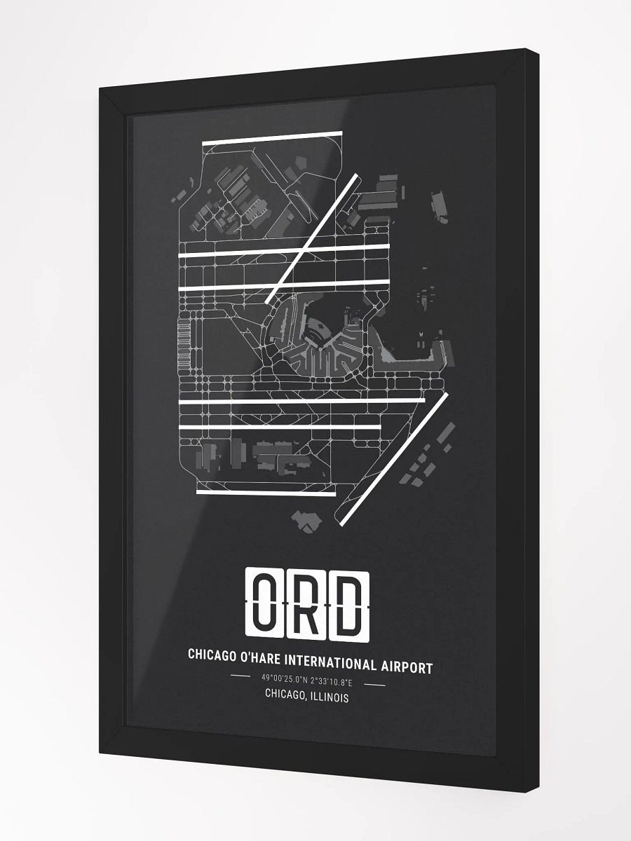 Framed Airport ORD Premium Map On Matt Paper product image (2)