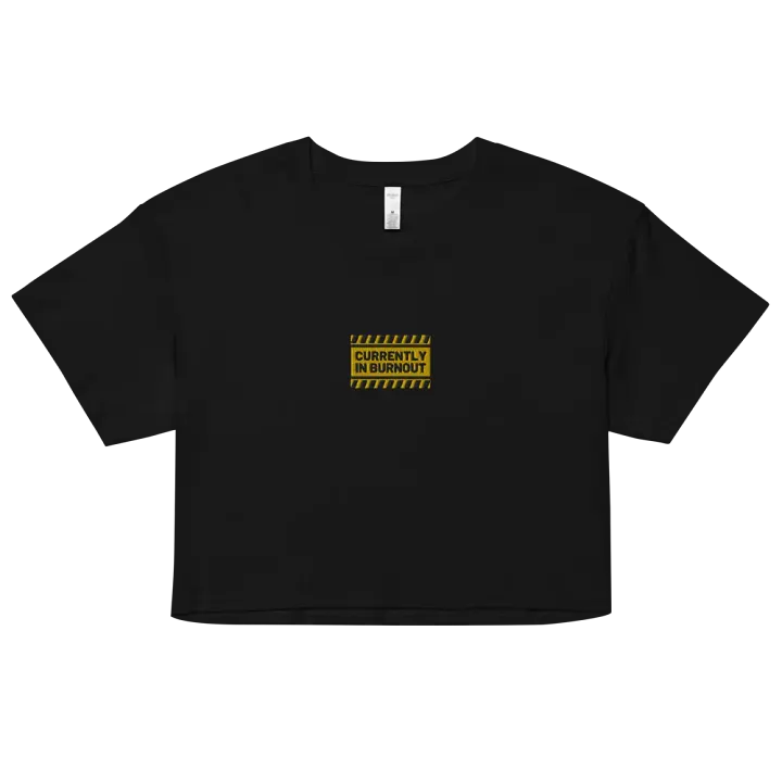CURRENTLY IN BURNOUT (center) embroidered cotton cropped tee product image (1)