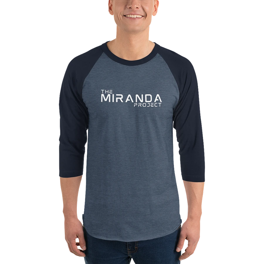 The Miranda Project White Logo Baseball 3/4 Sleeve Tee product image (1)