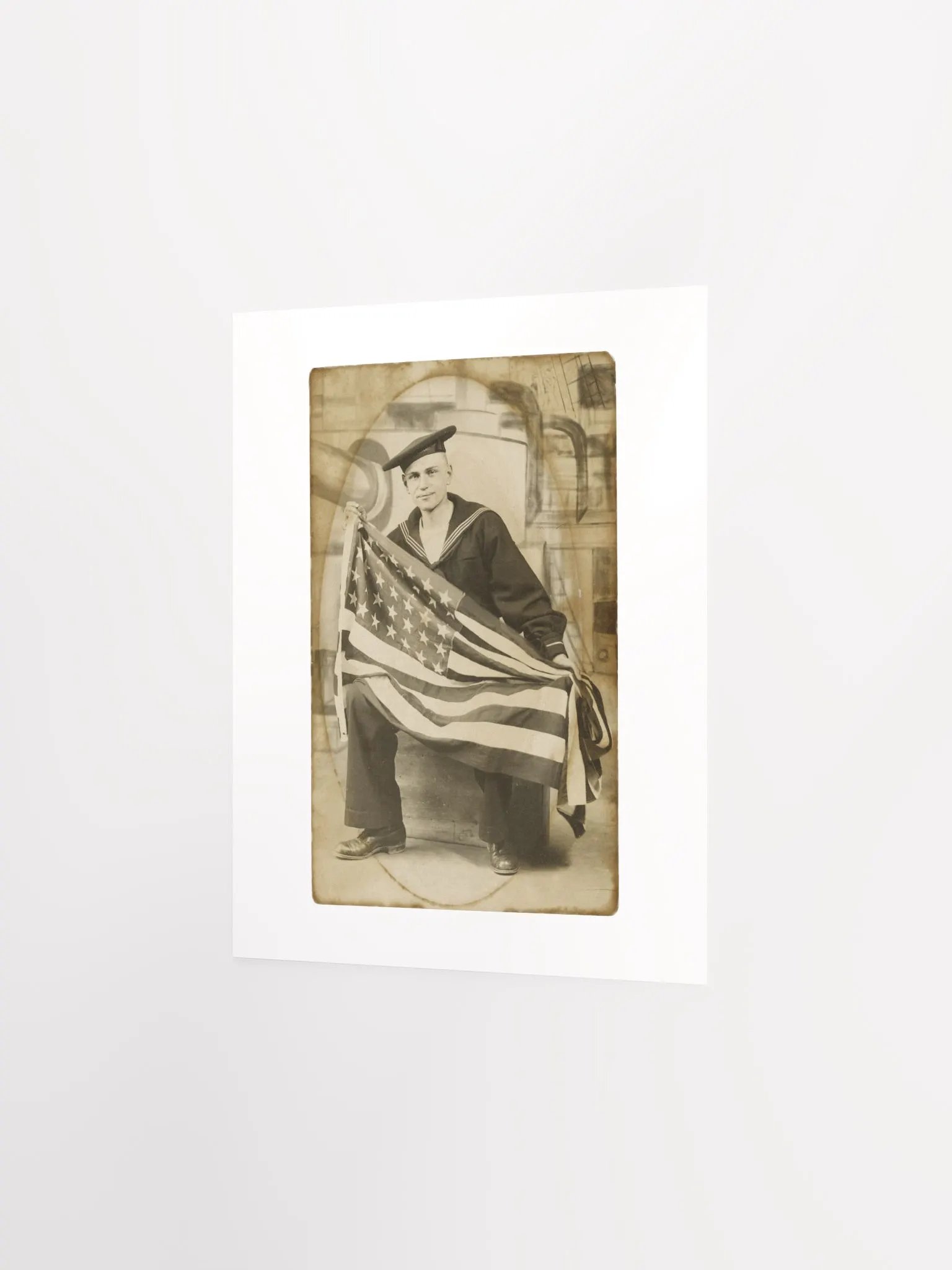 Sailor Holding American Flag By Unknown (c. 1910) - Print product image (2)