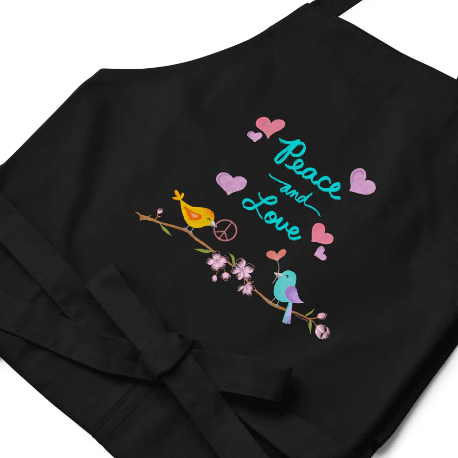 Peace and Love Black Apron product image (2)