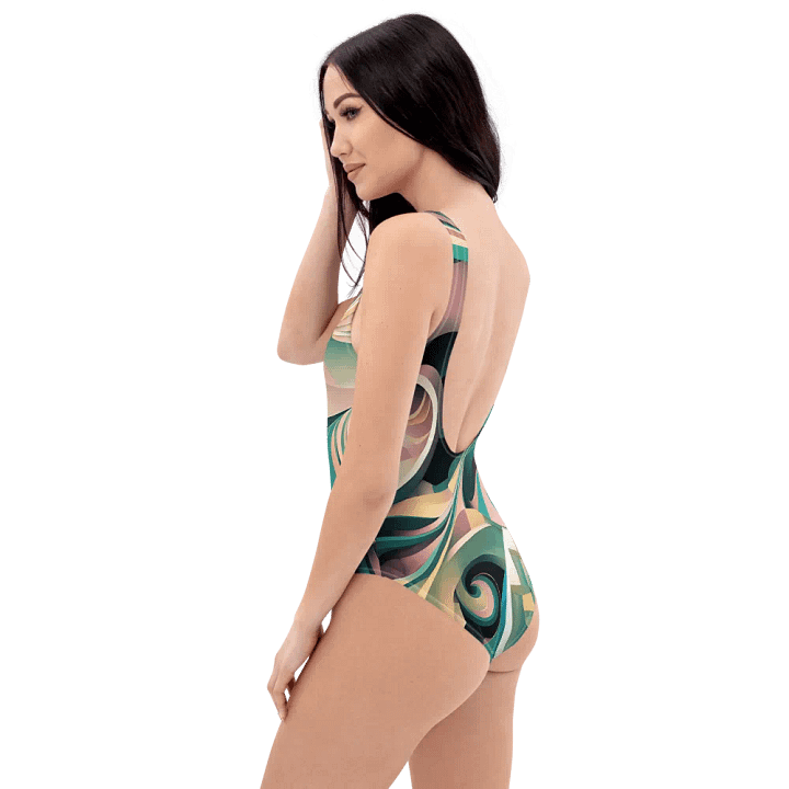 Abstract Lithographic Pattern Design one piece Swimsuit - V6 product image (2)