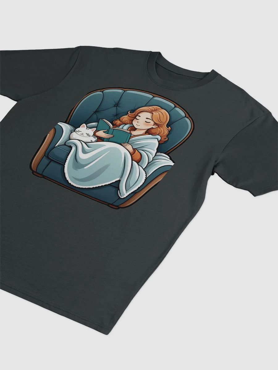 Purrfectly Bookish Cartoon Illustration Premium Tee product image (3)