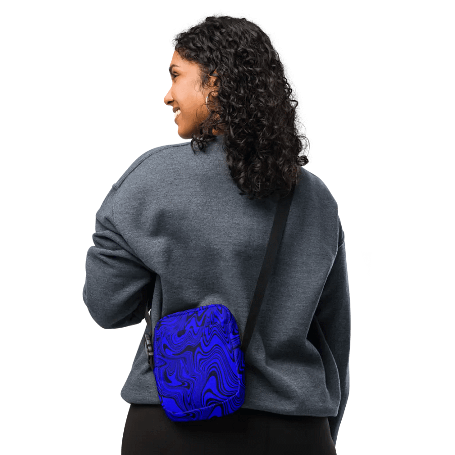 Utility Crossbody Bag - Abstract Blue Swirls product image (6)