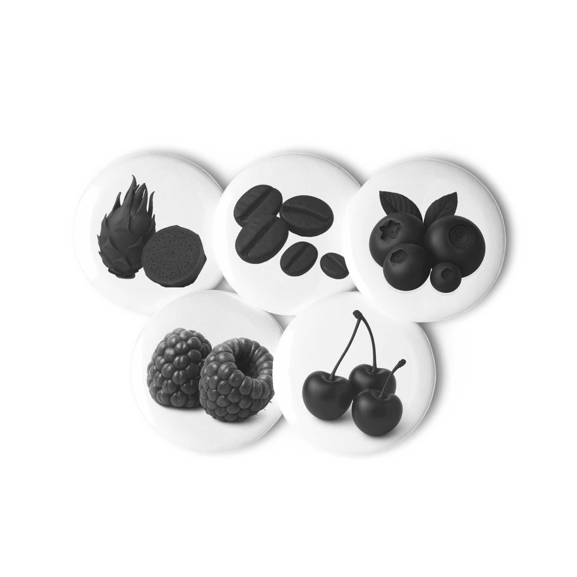 Black Fruits Pin Button Set product image (2)