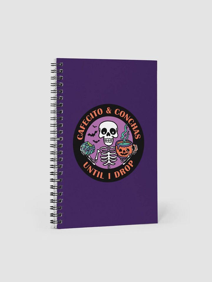 Cafecito and Conchas Halloween Skeleton Dotted Spiral Notebook product image (1)