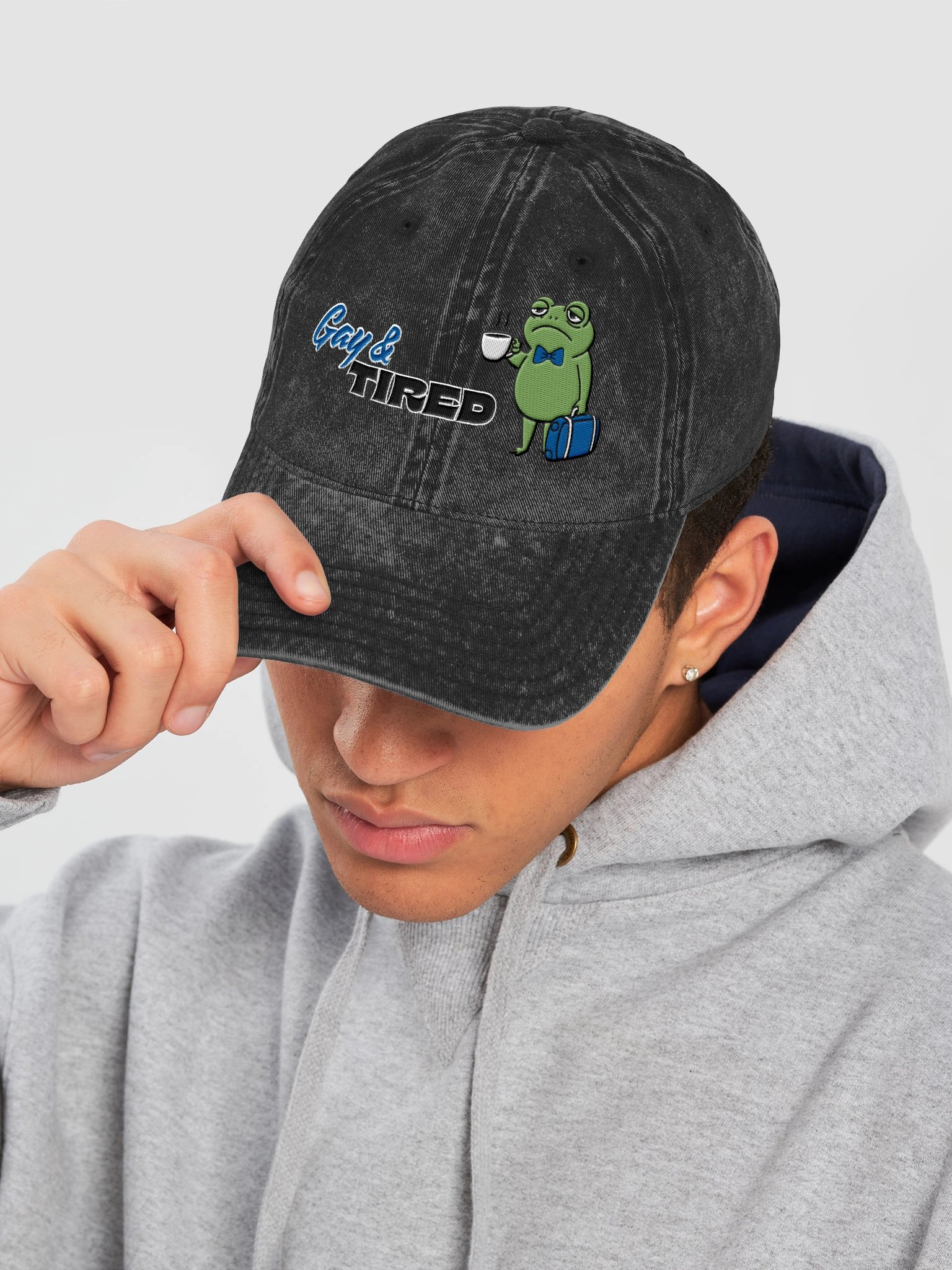 Gay & Tired Frog Dad Hat (Unisex) product image (1)
