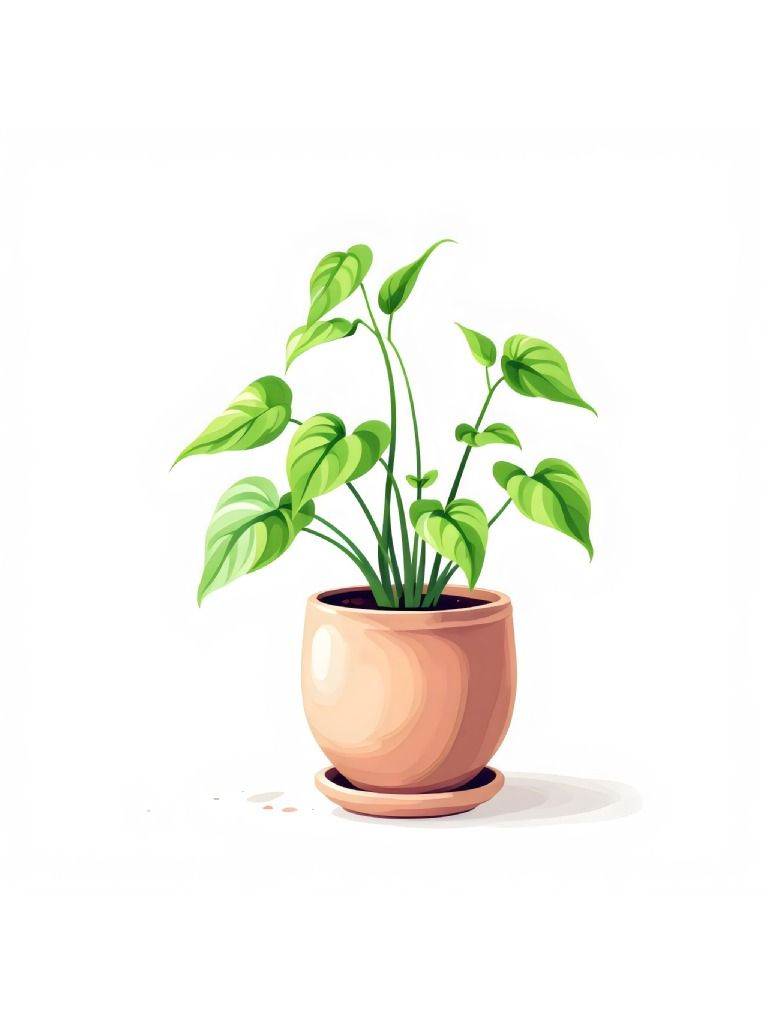 10 Pothos Vector Soft Aesthetics Clipart, Elegant Pothos Illustrations, Delicate Pothos Art, Vector Plant Illustrations product image (3)