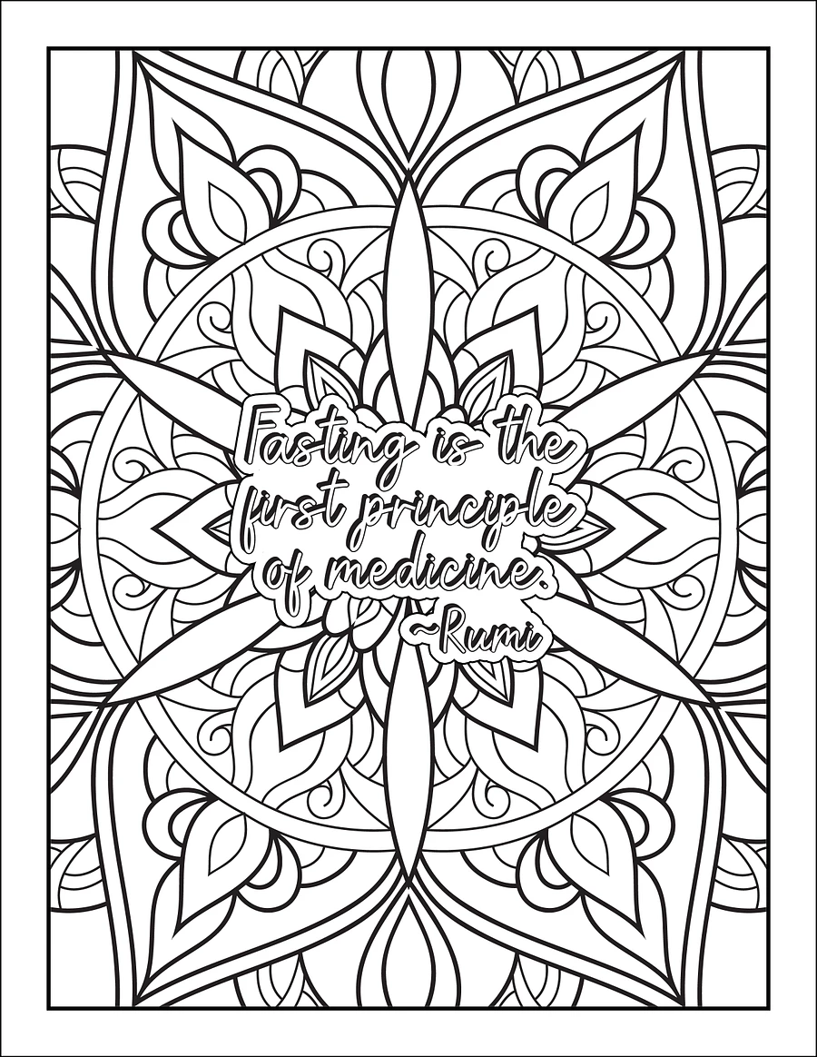 Color Your Way To A Healthier You Fasting Quotes Coloring Book | Mandala Coloring Book | Water Fasting Coloring Book | Health & Wellness product image (3)