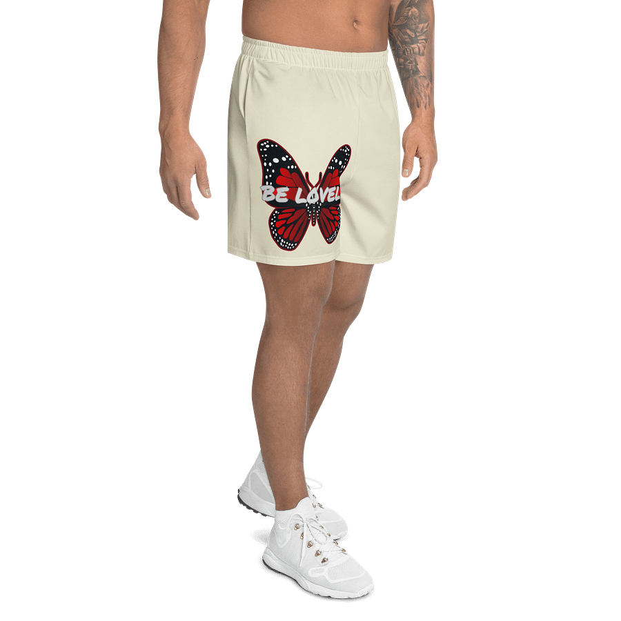 Be Lovely Butterfly Flutter Athletic Shorts Apricot White Women and Men product image (2)
