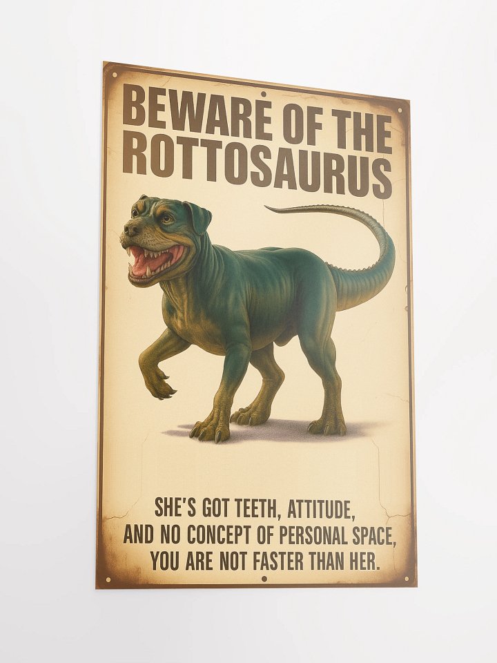Beware of the Rottosaurus Poster (She/her version) product image (4)