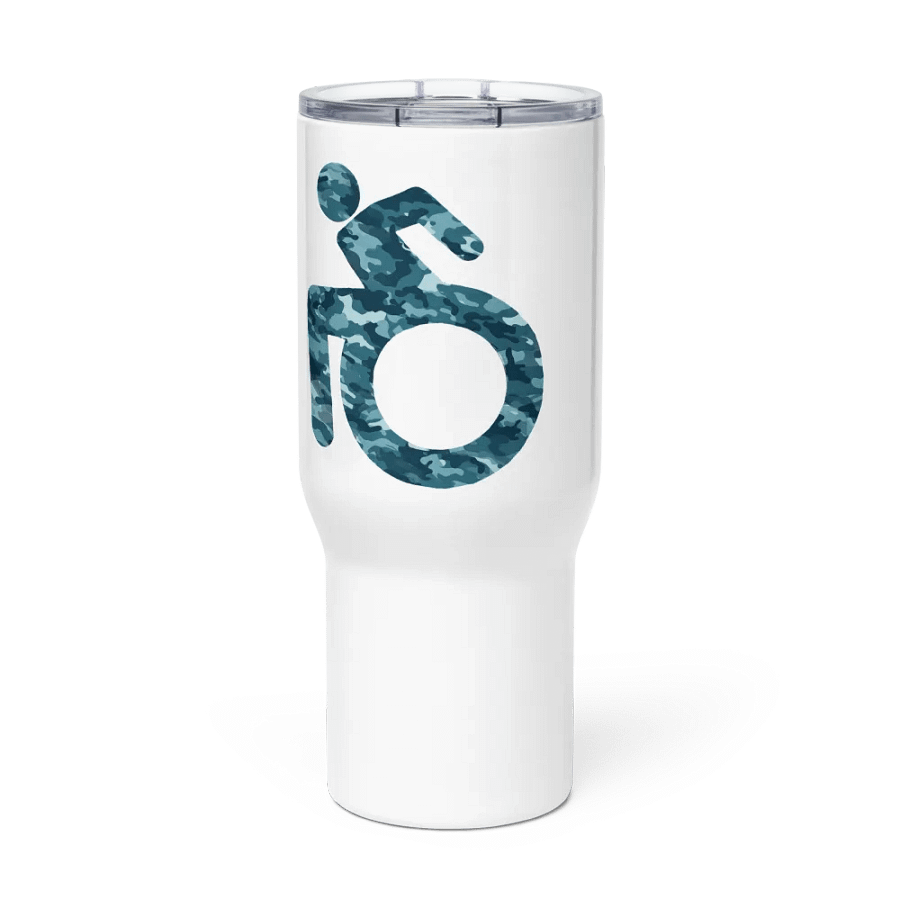 Wheelie, Blue Camo Handled Travel Mug product image (1)