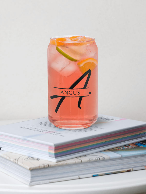 Angus Artistic Logo Can Glass – Stylish Custom Iced Coffee Tumbler product image (2)