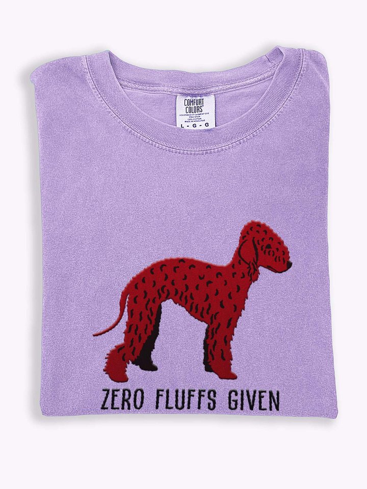 Zero Fluffs Given T-Shirt(Embroidered) of a Bedlington Terrier(Chocolate) product image (1)