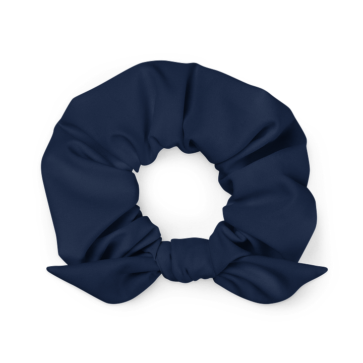 Navy Blue Solid Color Eco Friendly Scrunchie with a Bow product image (1)