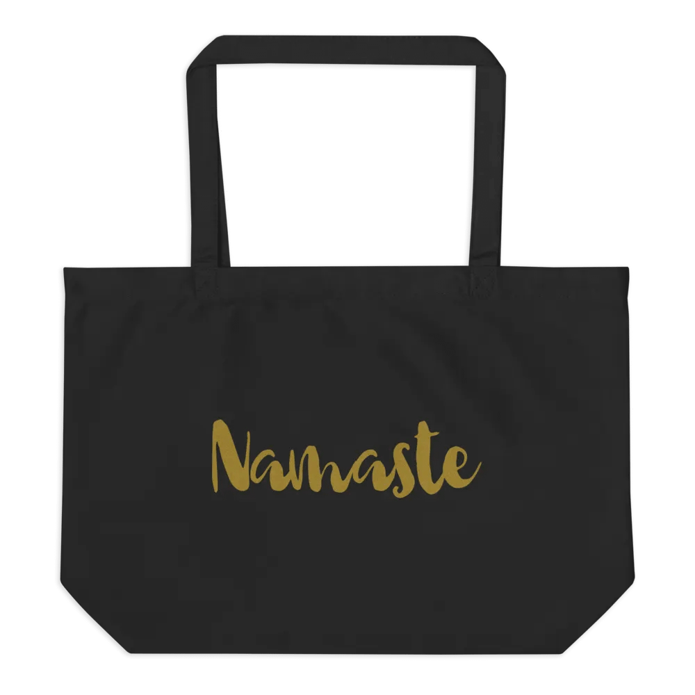 Namaste Text Eco-Friendly Large Tote Bag product image (1)