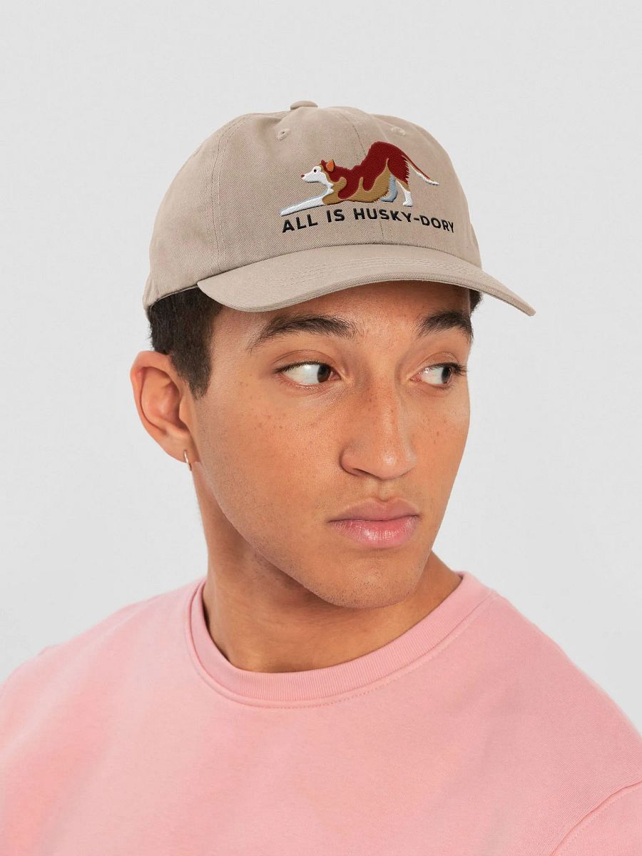 All Is Husky-Dory Classic Dad Hat(Embroidered) of a Siberian Husky(Red) product image (27)