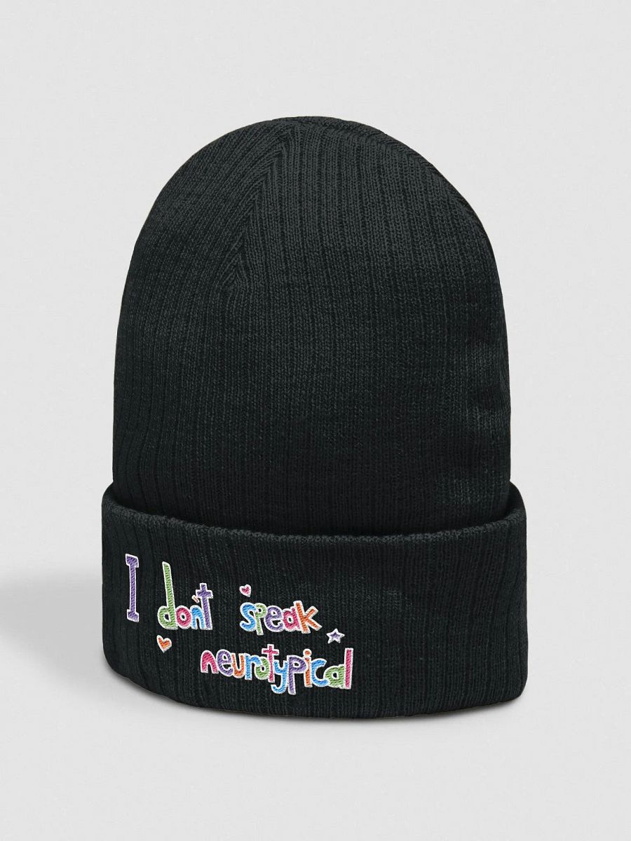 I don't speak neurotypical - black beanie product image (2)