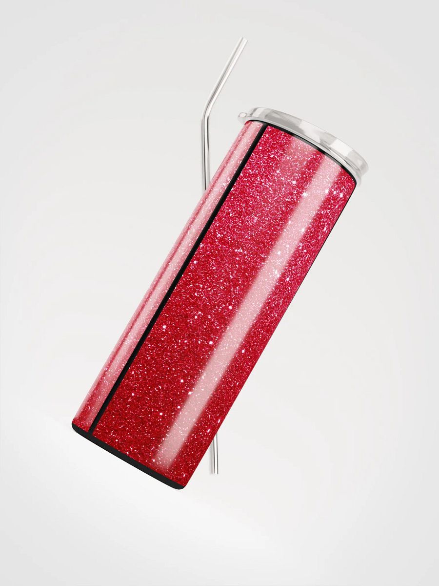 Radiant Red Glitter Stainless Steel Tumbler | Eco-Friendly 20oz with Reusable Straw product image (4)
