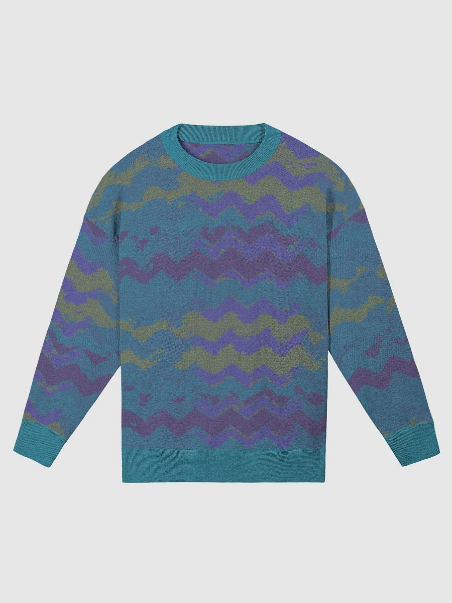 Chevron Stripes Blue Green Relaxed Fit Sweater product image (3)
